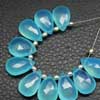 Natural Aqua Blue Chalcedony Faceted Pear Drops Briolette Beads 2 Beads and sizes 14mm Approx. More Quantity Available 